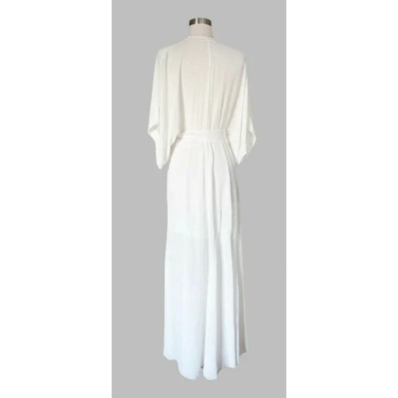 Reformation Winslow White Ivory Wrap Maxi Dress Small Flowy Gown - Picture 10 of 11